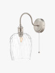 Hadano Wall Light -  Antique Chrome with Clear Dimpled Glass Shade