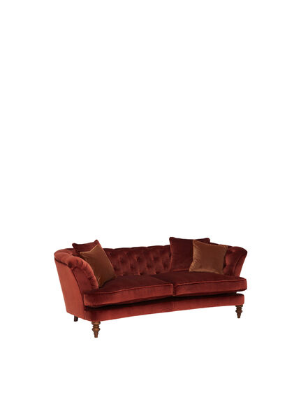 Fleur Buttoned Large Sofa, Indra Rust