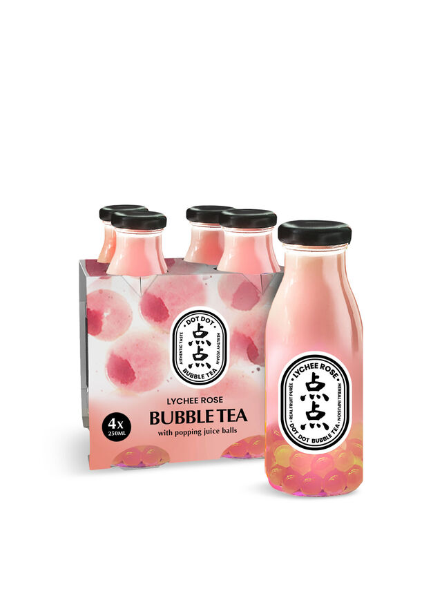 Lychee Rose Bubble Tea Pack 4x250ml