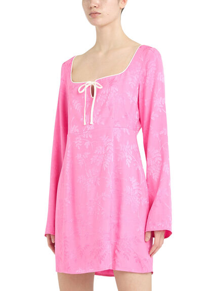 Elspeth Pink Floral Jacquard Mini Dress