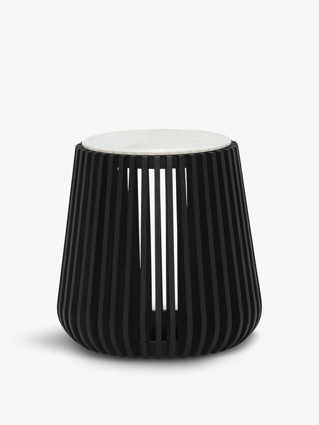 Nero Side Table, White Marble