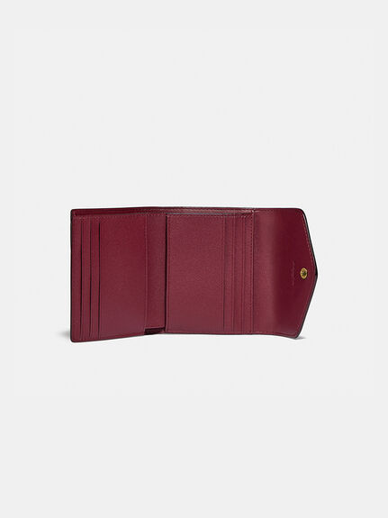 Wyn Small Wallet In Colorblock Signature Canvas Tan Rust