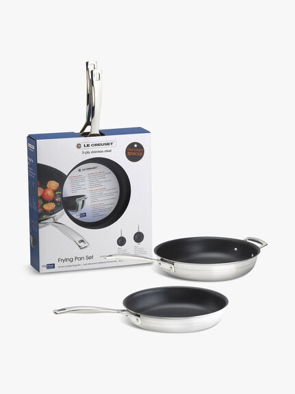 3 Ply Stainless Steel Frying Pan Set 24cm & 28cm