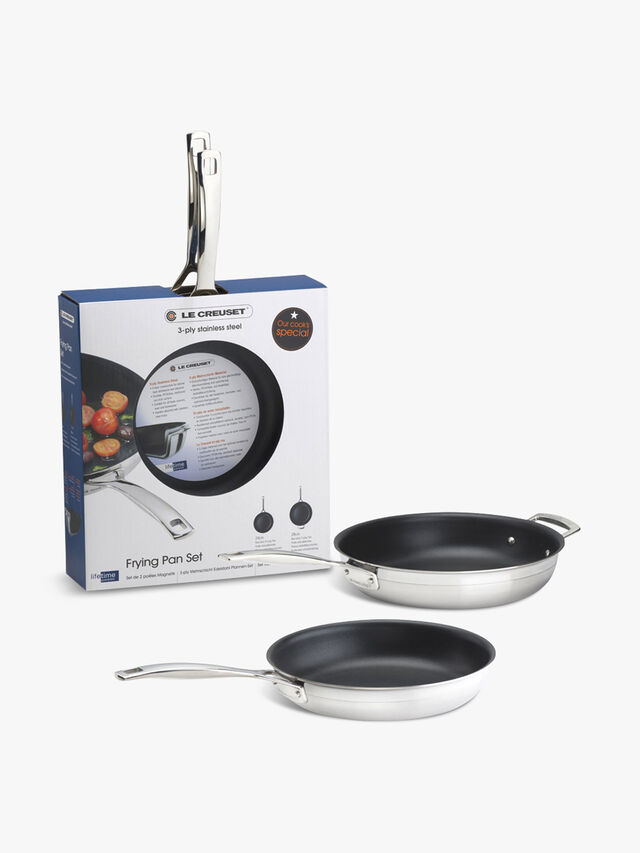 3 Ply Stainless Steel Frying Pan Set 24cm & 28cm