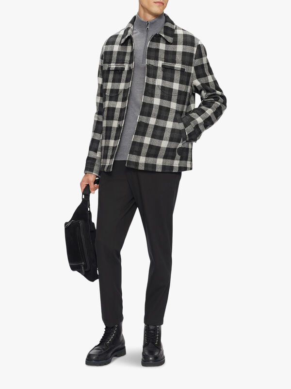 INCLINE Checked Wool Wadded Overshirt