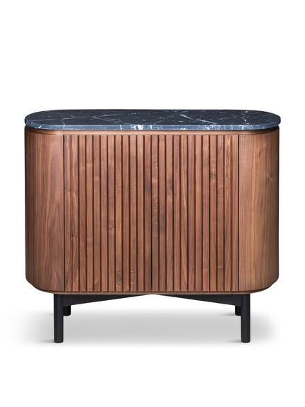 Remi Small Sideboard Walnut and Black Marble