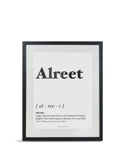Alreet Geordie Dialect A3 Print With Frame