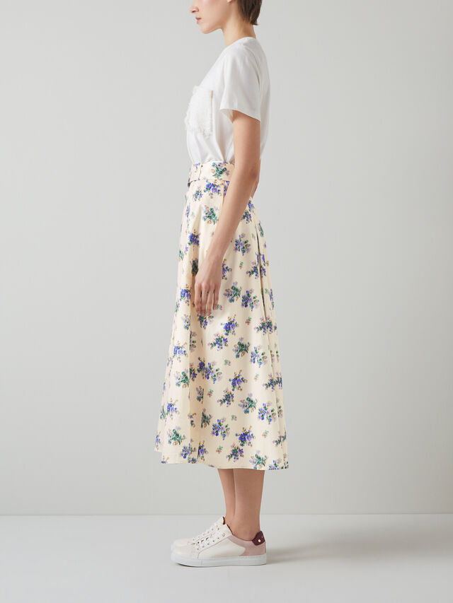 Elodie Bouquet Print Organic Cotton Skirt