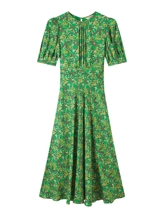 Jem Green And Yellow Floral Print Midi Dress