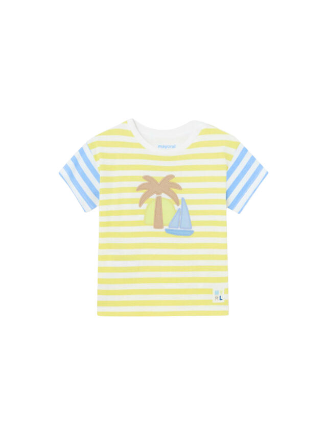 Stripes S/S T-Shirt With Sail Boat