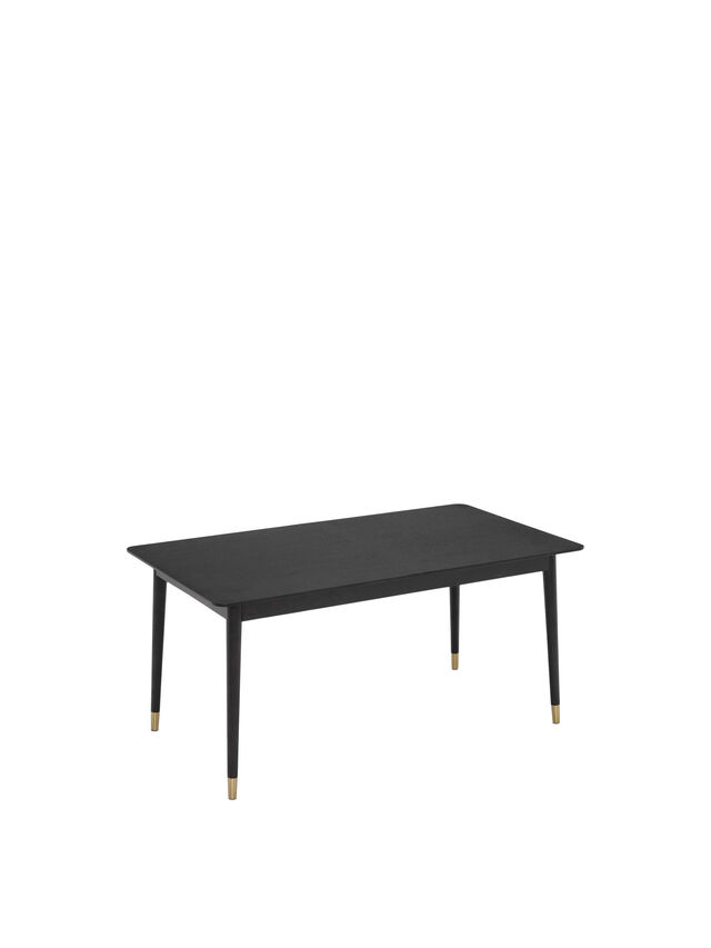 Cannelle Dining Table, Black Ash with Black and Gold Leg