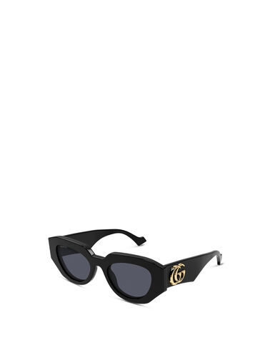 GG1421S Slim Round Acetate Large GG Logo Sunglasses
