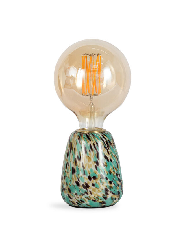 Confetti Glass Table Lamp Turquoise Small