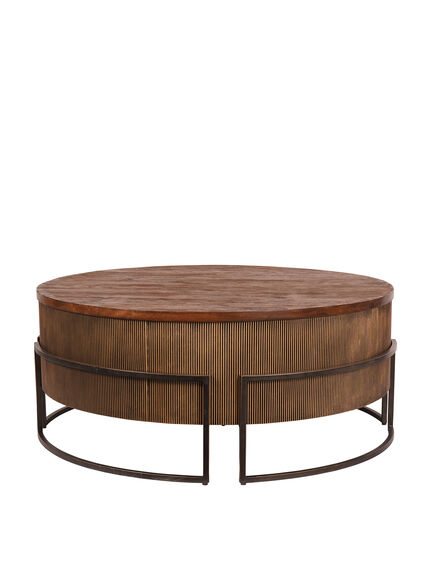 Hunter Corrugated Antique Gold Accent Table