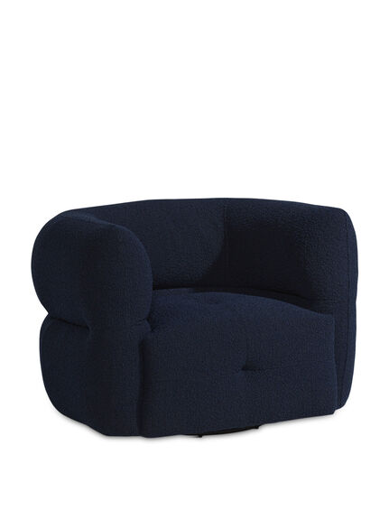 Enid Blue Boucle Swivel Chair