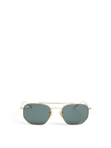 Angular Polarised Metal Sunglasses