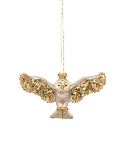 Two-Tone Gold Resin Flying Owl Dec