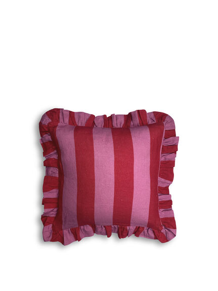 Extra Wide Stripe Frilled FILLED Cushion