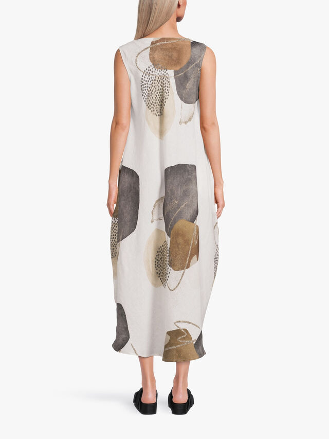 Anju Print Linen Midi Dress