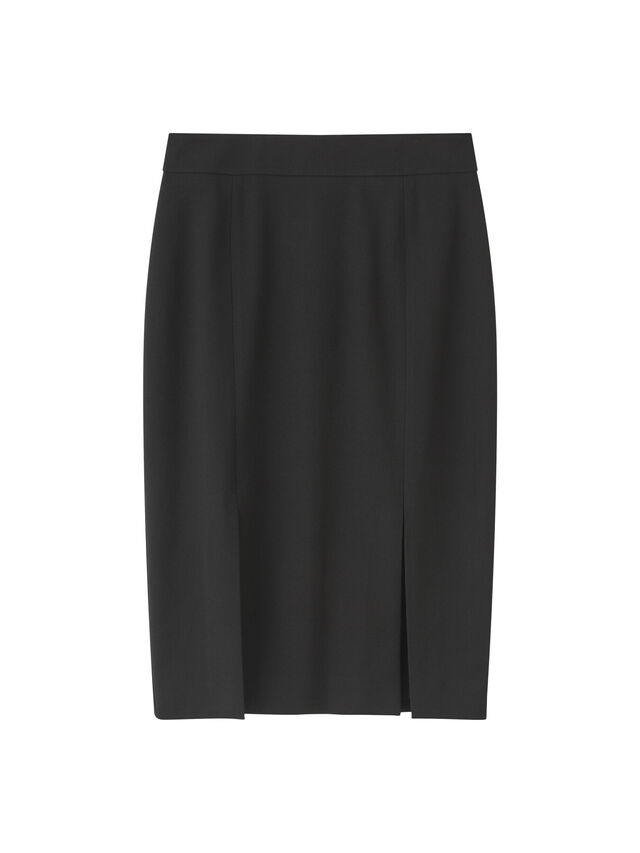 Sky Black Lenzing™ Ecovero™ Viscose Blend Crepe Pencil Skirt