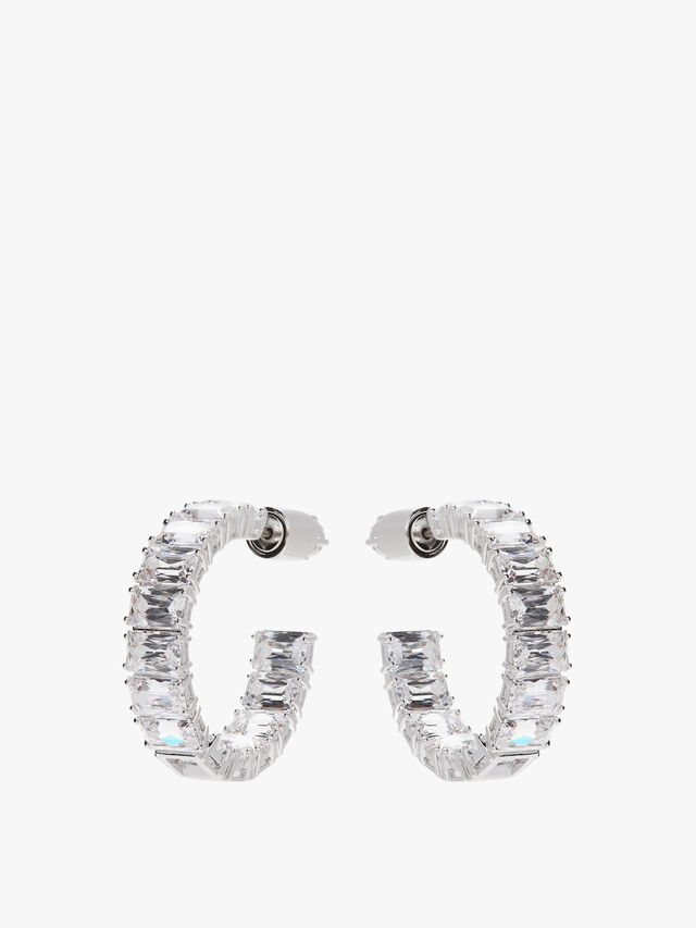 Millenia Hoop Earrings with Octagon Cut Swarovski Zirconia