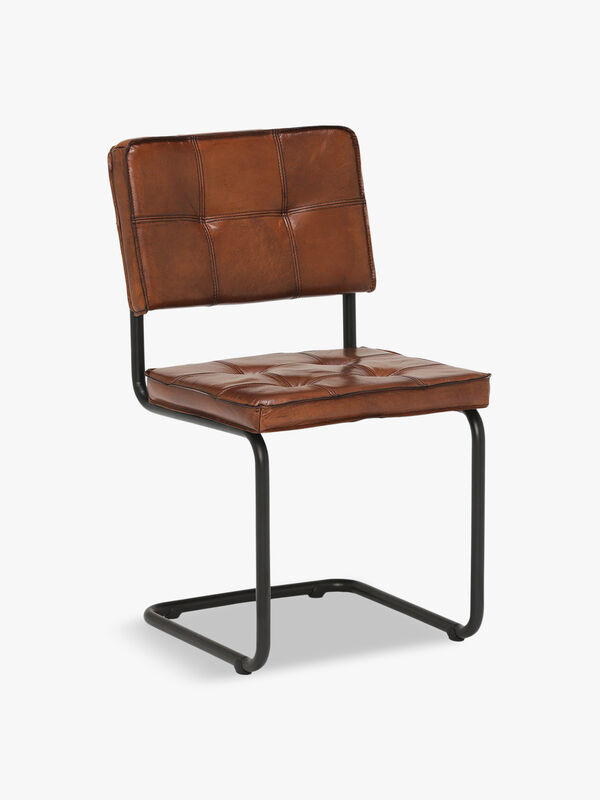 Byron Leather Dining Chair, Light Brown