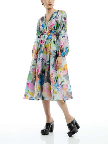 Liquified Orchid Sgveroma Midi Dress