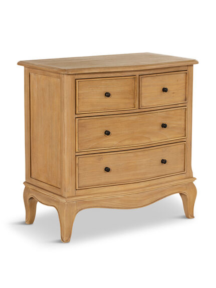 Cecile Light Wooden French Style 4 Drawer Chest