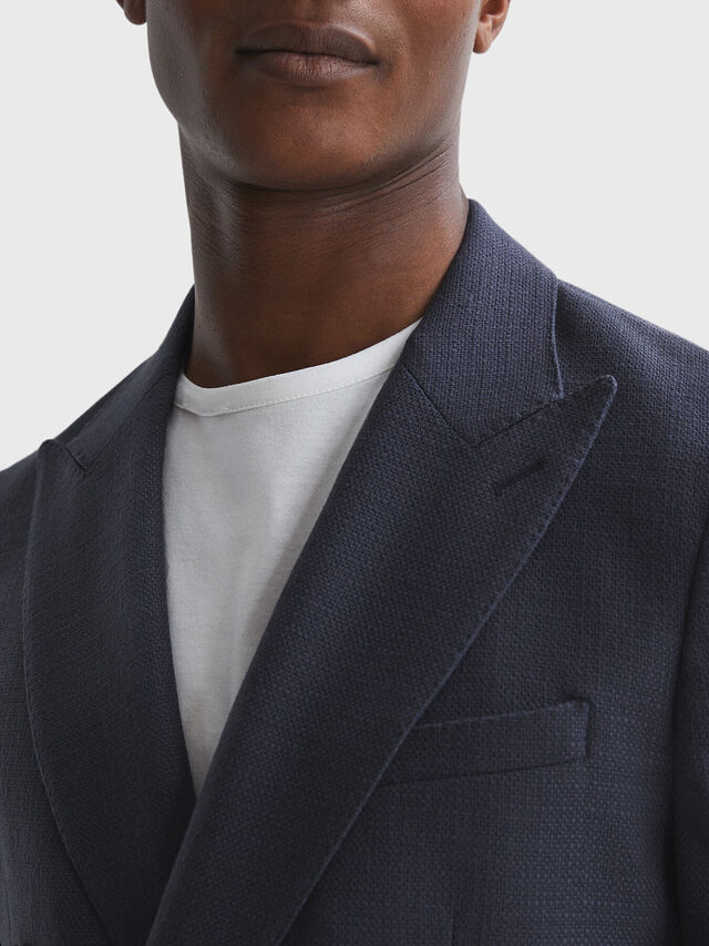 Admire Slim Fit Double Breasted Weave Blazer