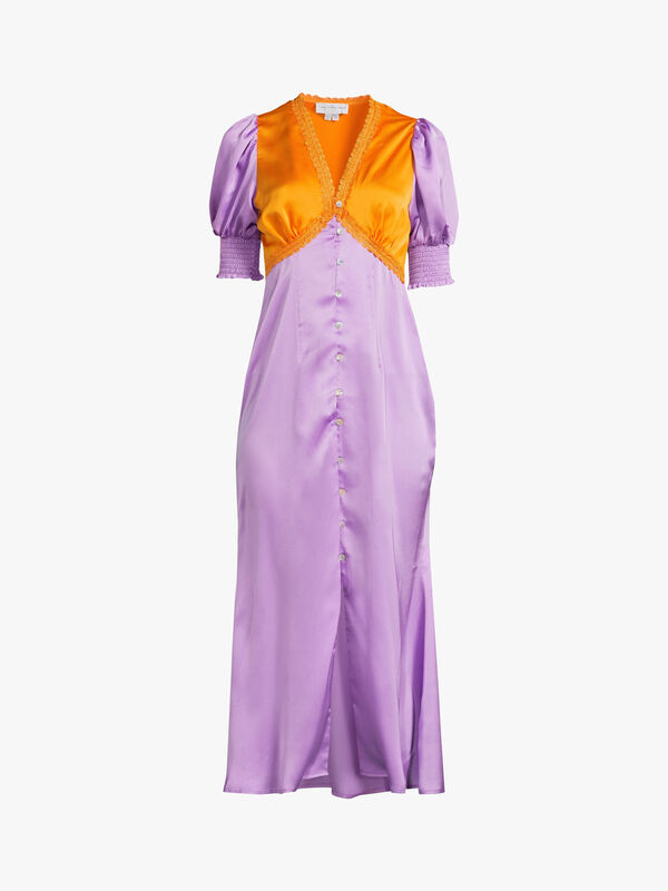 Lilac and Orange Lindos Dress