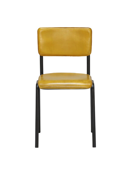 Twyford Yellow Leather Dining Chair