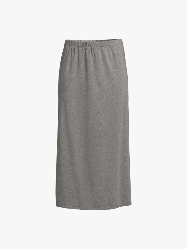 Melange Tencel Jersey Long Skirt with Side Slits