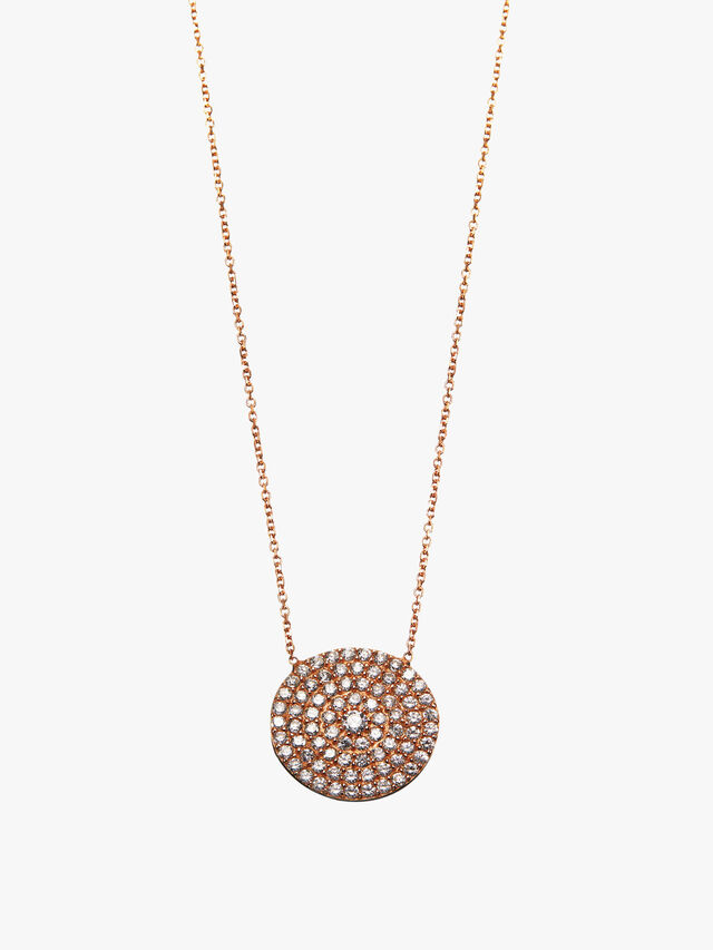 Crystal Pave Disc Necklace