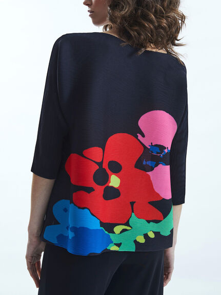 Abstract print Pleated Top