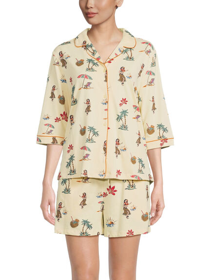 Tropical Icons Wide Sleeve Shirt and Boxer Short Set