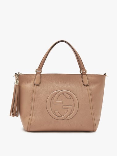 Gucci Beige Leather Soho Top Handle Tote