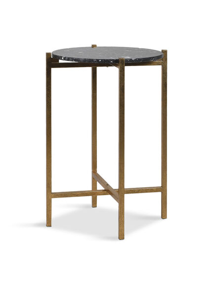OCCASIONAL  Black Faux Marble Side Table