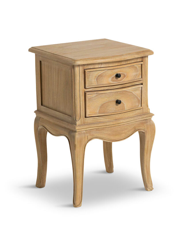 Cecile Light Wooden French Style 2 Drawer Bedside Table