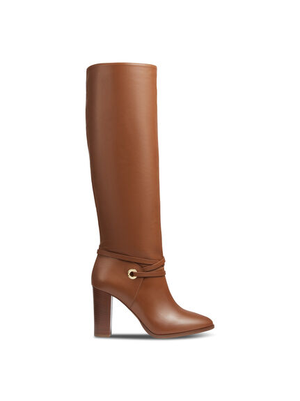 Shelby Tan Leather Knee-High Boots
