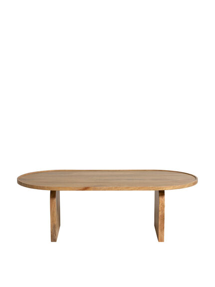Zuberi Natural Wood Curved Coffee Table