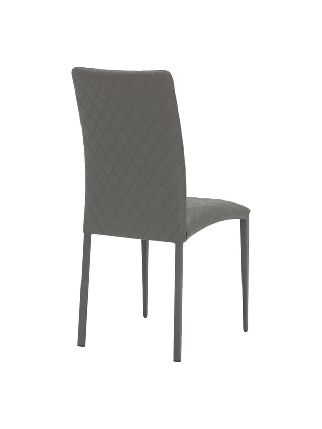 Roma Leather Dining Chair, Grey