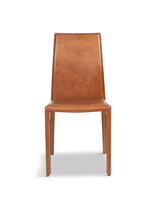 Byron Pair of Dining Chairs Tan Leather
