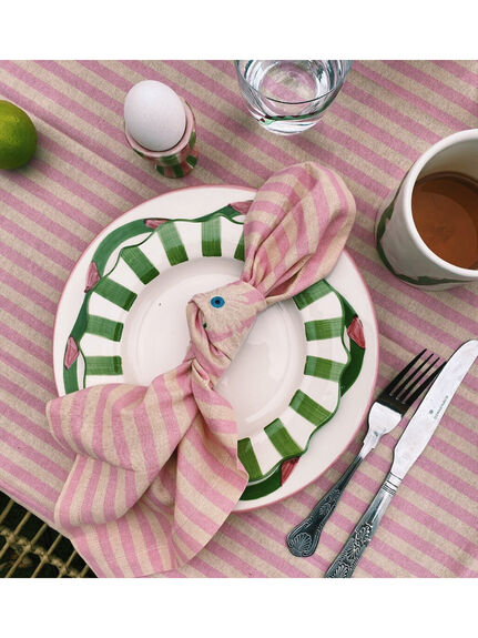 Green Scalloped Breakfast Plate