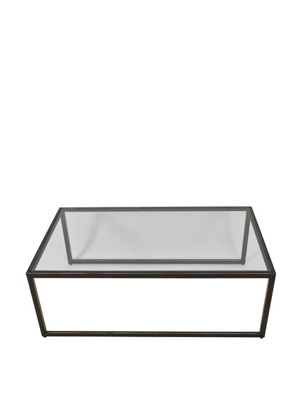 Deveraux Gilded Bronze Metal and Glass Coffee Table