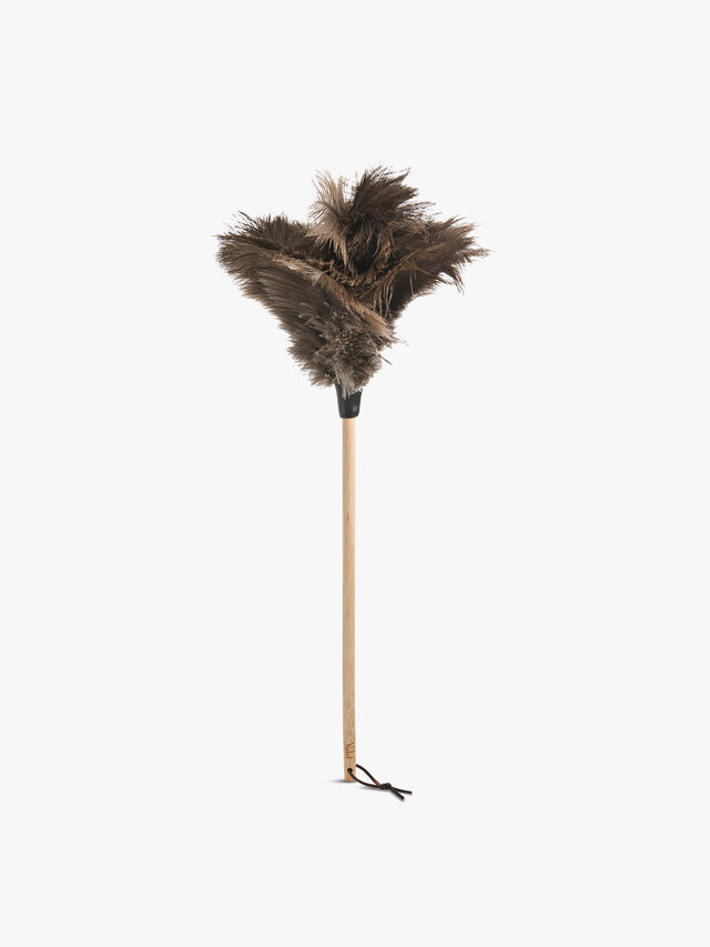 Ostrich Feather Duster Beech Handle 44cm