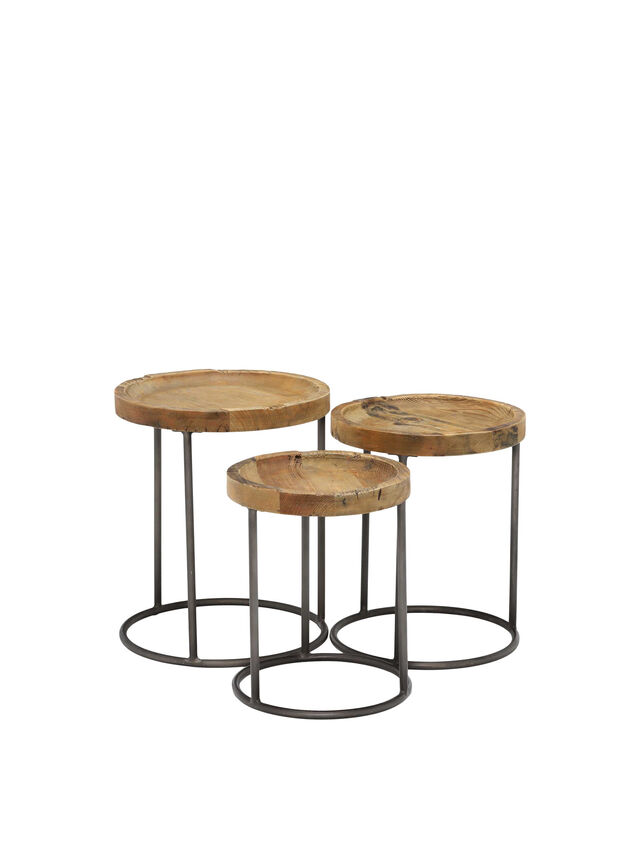 Keeler Set Of 3 Reclaimed Round Tables