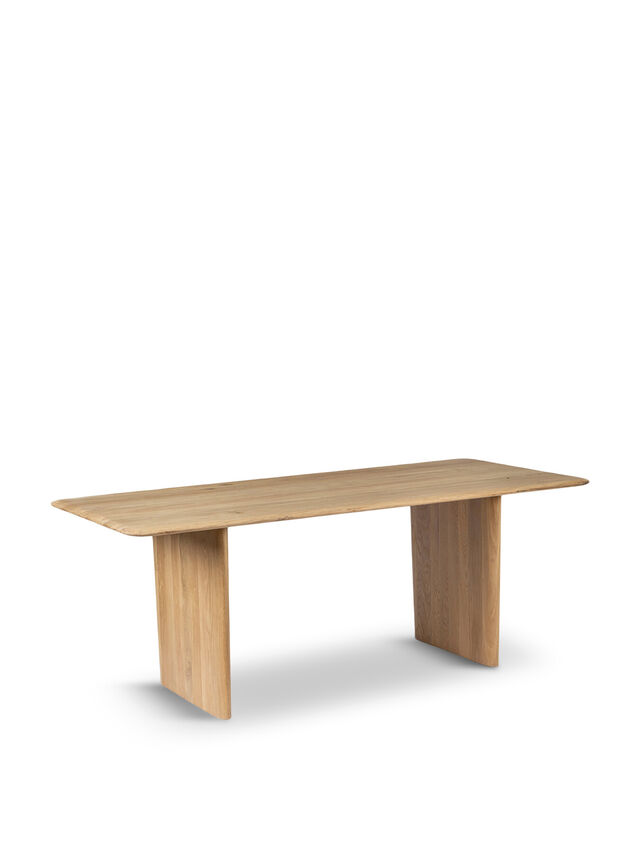 Ludwick Oak Wood 200Cm Dining Table, Seats 4-6