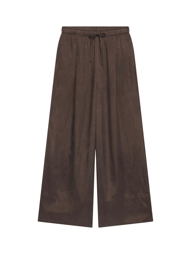 Brown Drawstring Wide Trousers