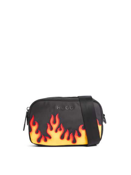 Cross-Body Bag With Flame Embroidery