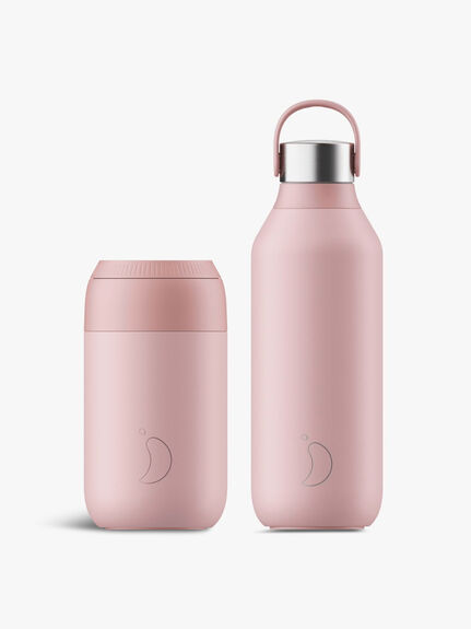 Chilly's Bottles Series 2 Blush Pink Water Bottle and Coffee Cup